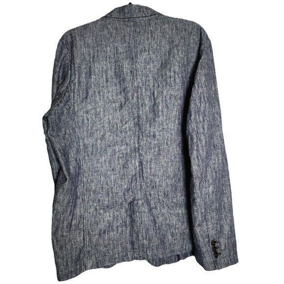 Goodfellow Men's Linen Blazer Sport Jacket Blue Casual Work Sz Large Pre Owned - Picture 4 of 13
